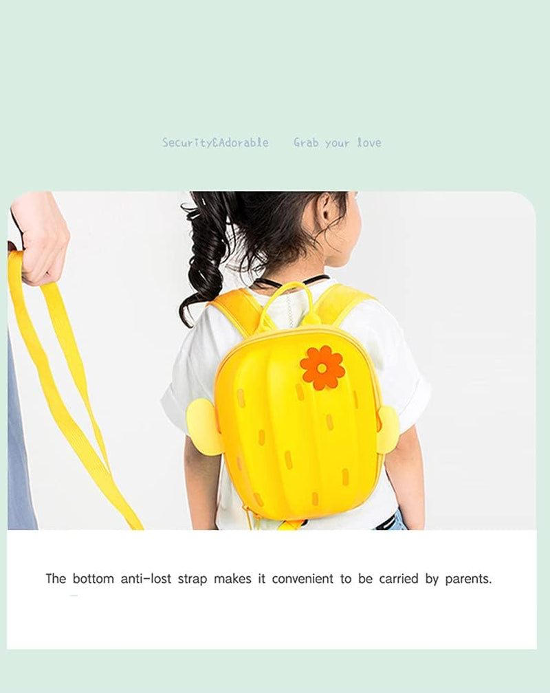 Kids Backpack with Safety Leash,Waterproof Backpack Preschool Toddler,Cute Bag Leash for Kids,Bookbag Harness(Yellow) 9.05X3.95X8.07 Inches