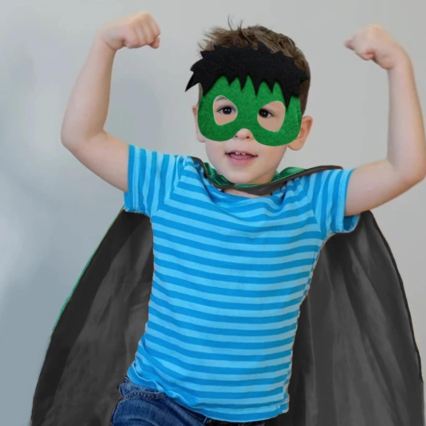 Halloween Capes and Mask for Kids 4-10 Year Double Side Cape Costume Cosplay Dress Up