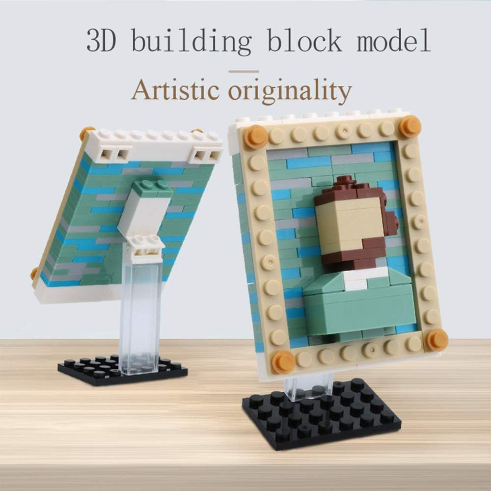 4 Pcs World Famous Painting MOC Building Blocks Toy Set, Compatible with Lego Building Set,Art Portrait Toys,Educational Classic Toy Bricks,Stem Gift Toys for Kids Boys Girls