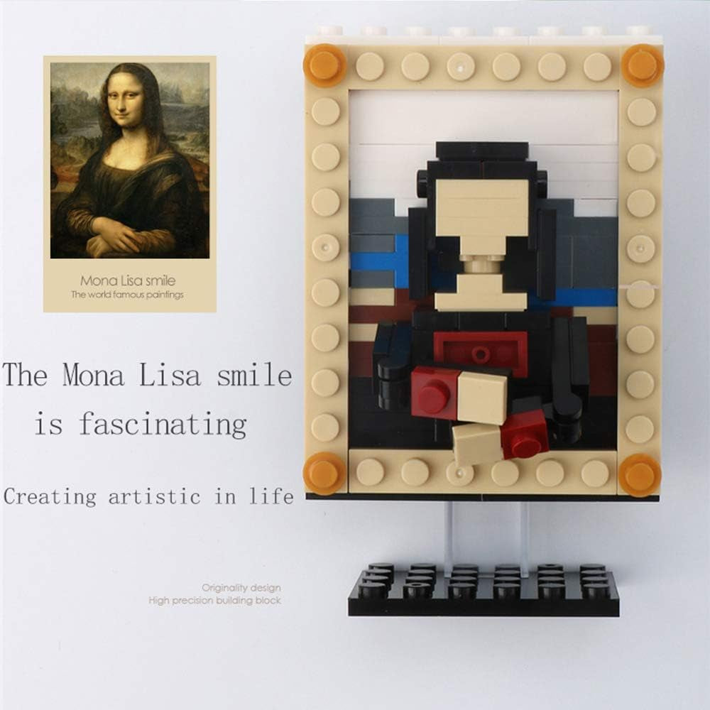 4 Pcs World Famous Painting MOC Building Blocks Toy Set, Compatible with Lego Building Set,Art Portrait Toys,Educational Classic Toy Bricks,Stem Gift Toys for Kids Boys Girls