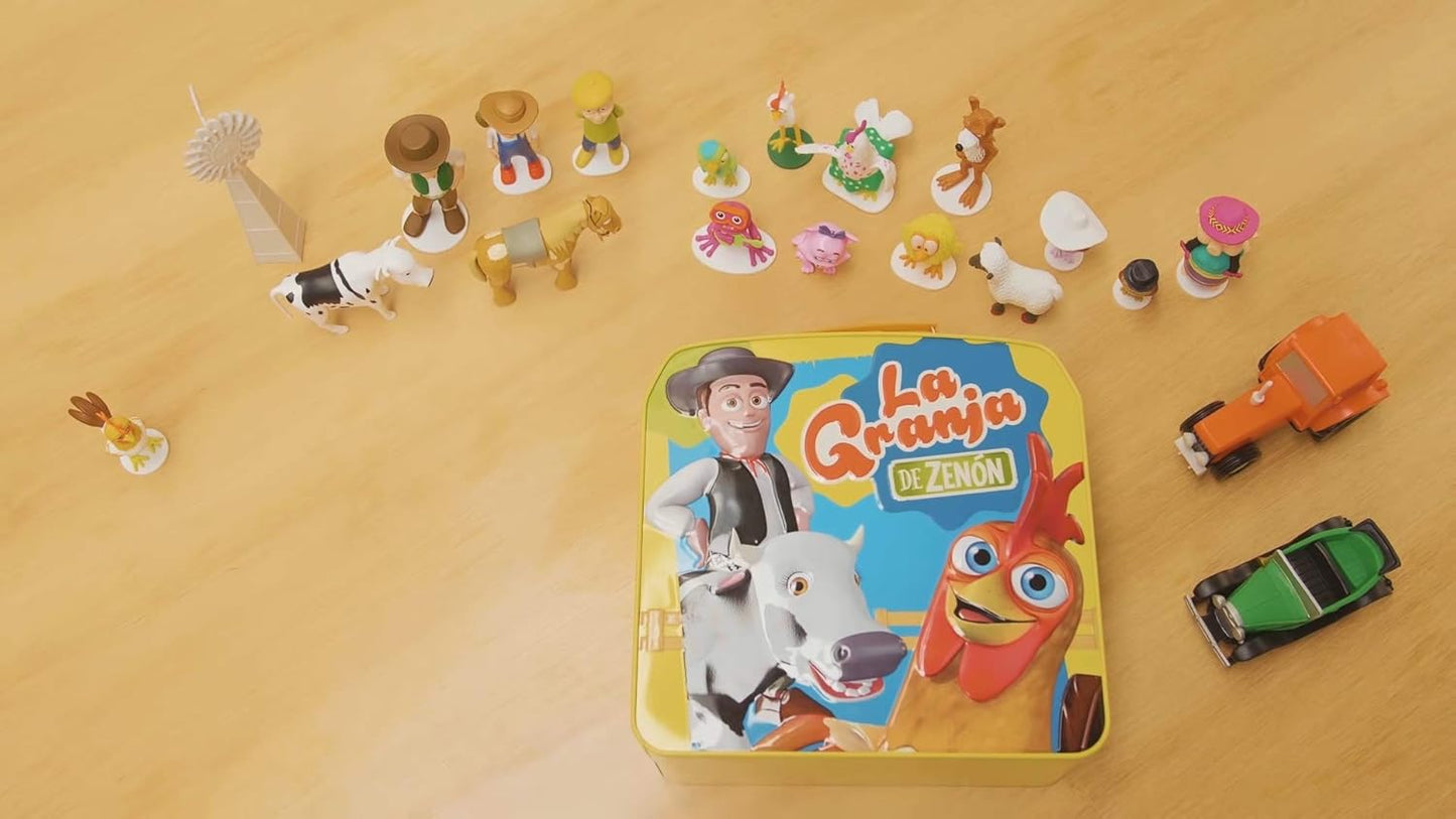 La Granja De Zenon Adventure Action Figures Set in Tin Box, 20 Collectible Action Figures, Toys for Kids