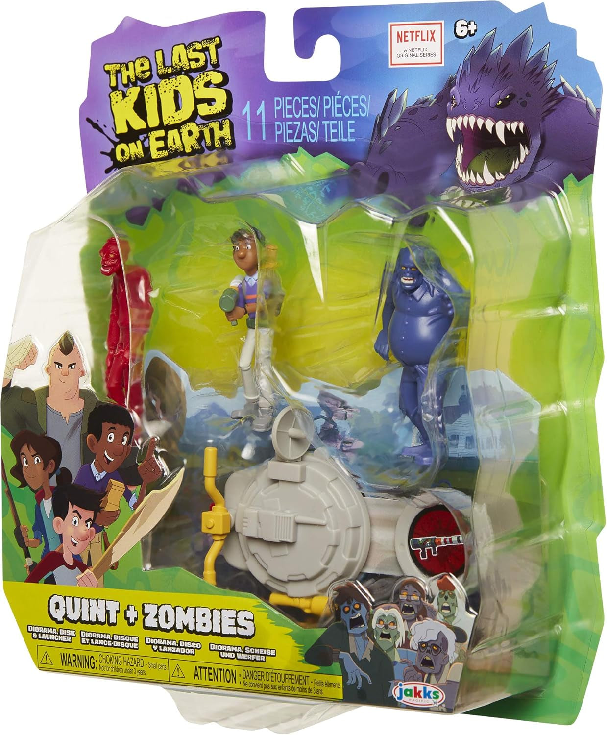 Toys Quint Action Figure 2.5" - Hero Pack Playset with 2 Zombies & Disk Launcher
