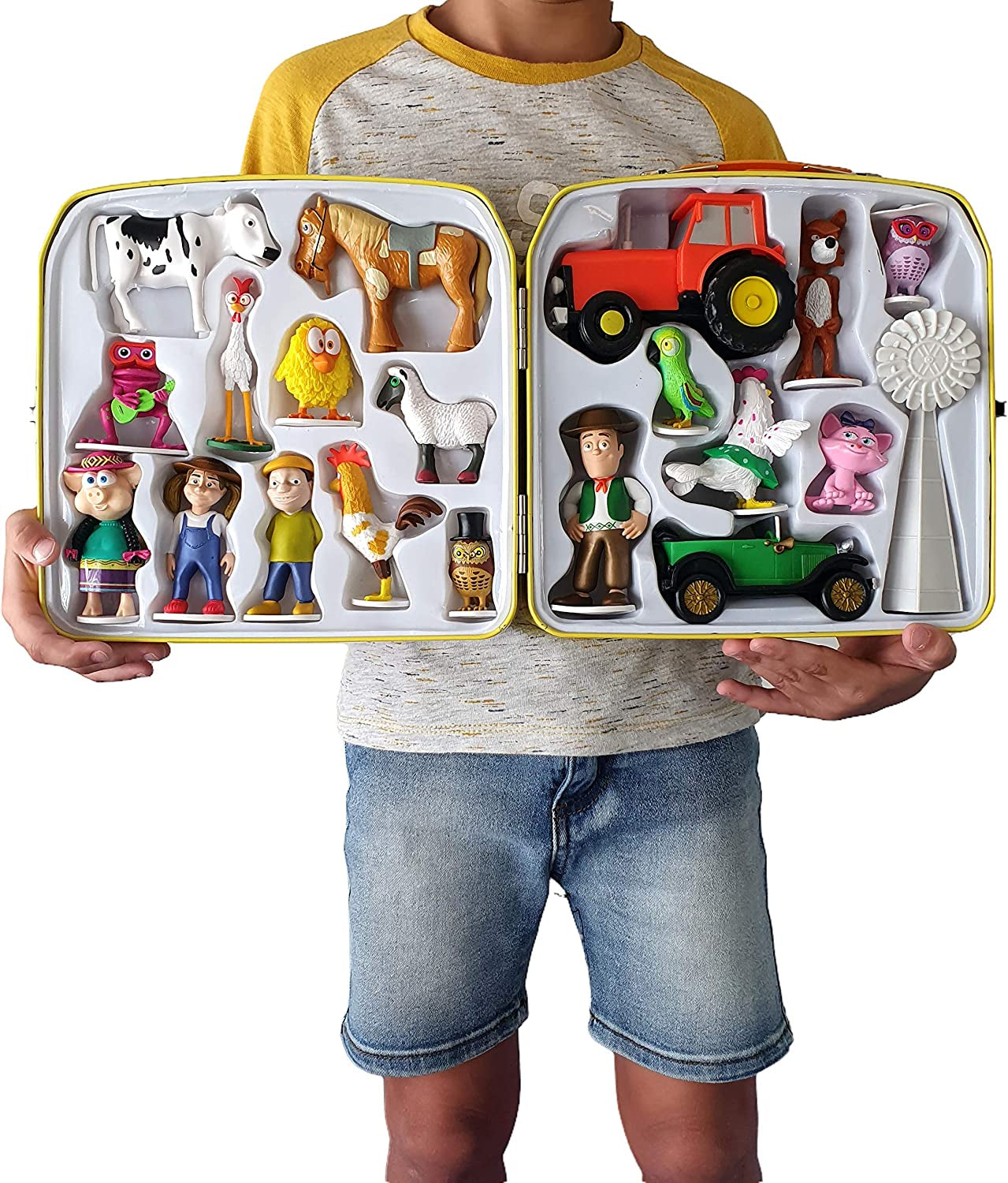 La Granja De Zenon Adventure Action Figures Set in Tin Box, 20 Collectible Action Figures, Toys for Kids