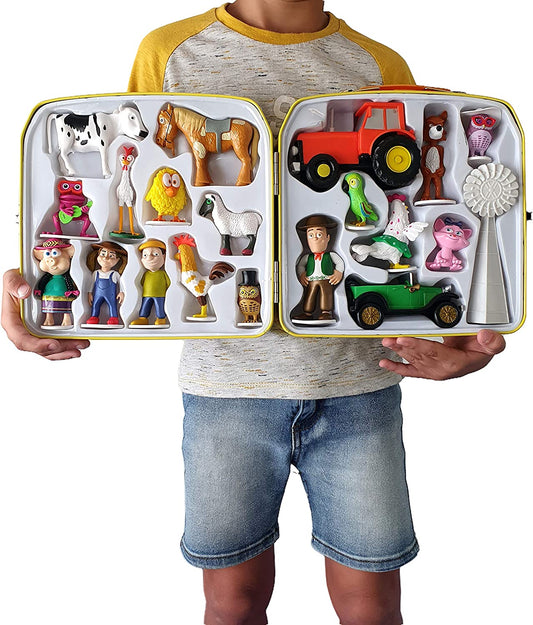 La Granja De Zenon Adventure Action Figures Set in Tin Box, 20 Collectible Action Figures, Toys for Kids