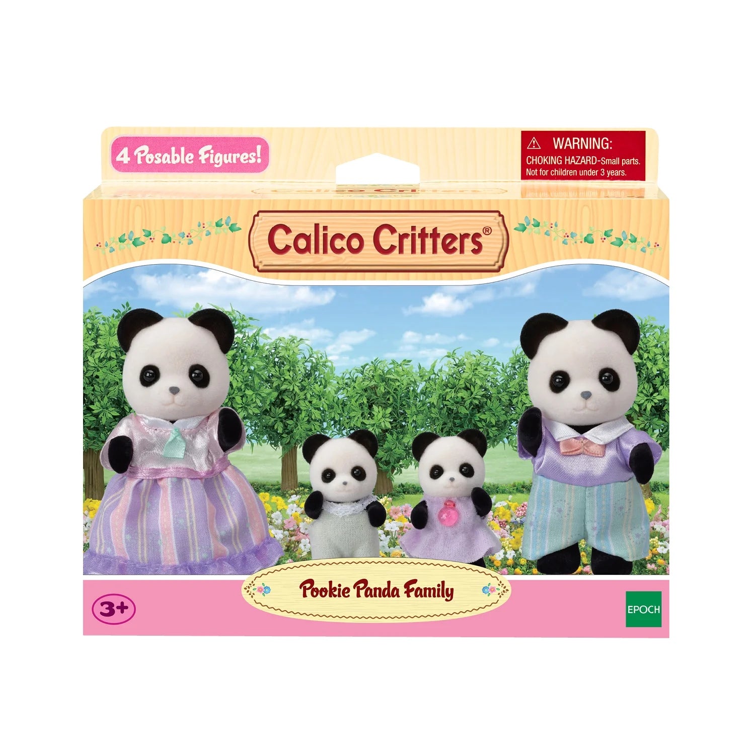 Pookie Panda Family, Set of 4 Collectible Doll Figures
