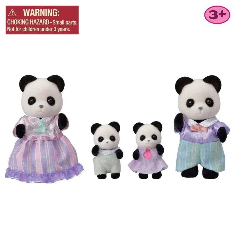 Pookie Panda Family, Set of 4 Collectible Doll Figures