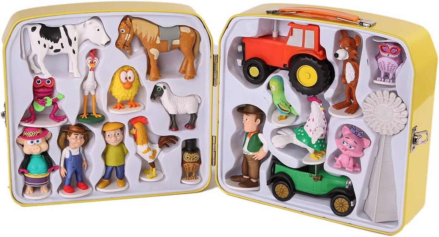 La Granja De Zenon Adventure Action Figures Set in Tin Box, 20 Collectible Action Figures, Toys for Kids