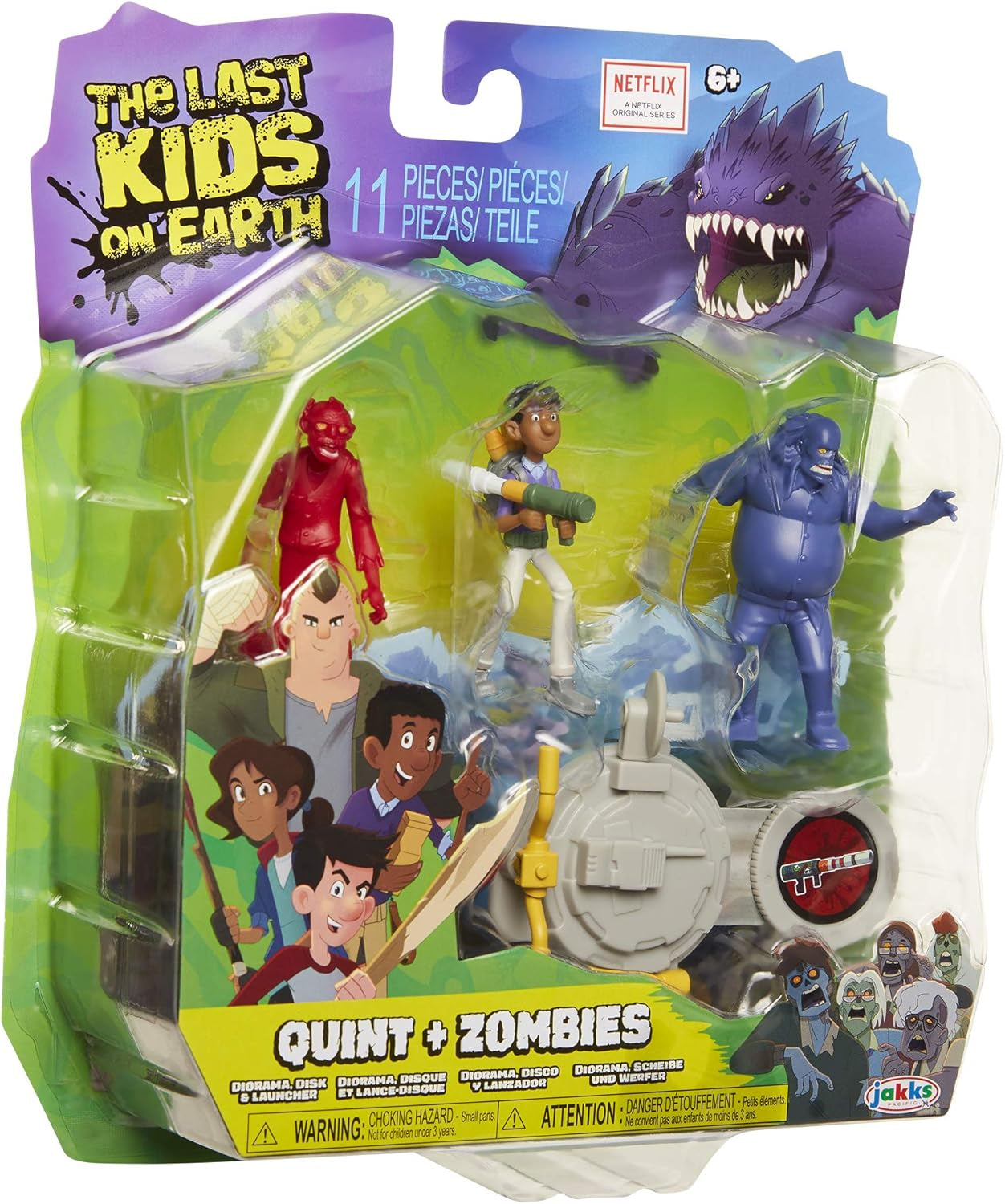 Toys Quint Action Figure 2.5" - Hero Pack Playset with 2 Zombies & Disk Launcher
